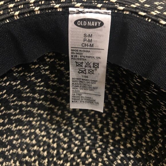 Old Navy Braided Wide-Brim Floppy Sun hat black - Picture 4 of 7